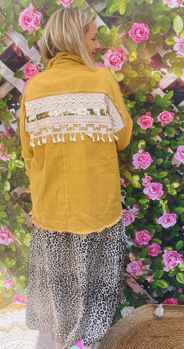 VESTE BOHEME MOUTARDE